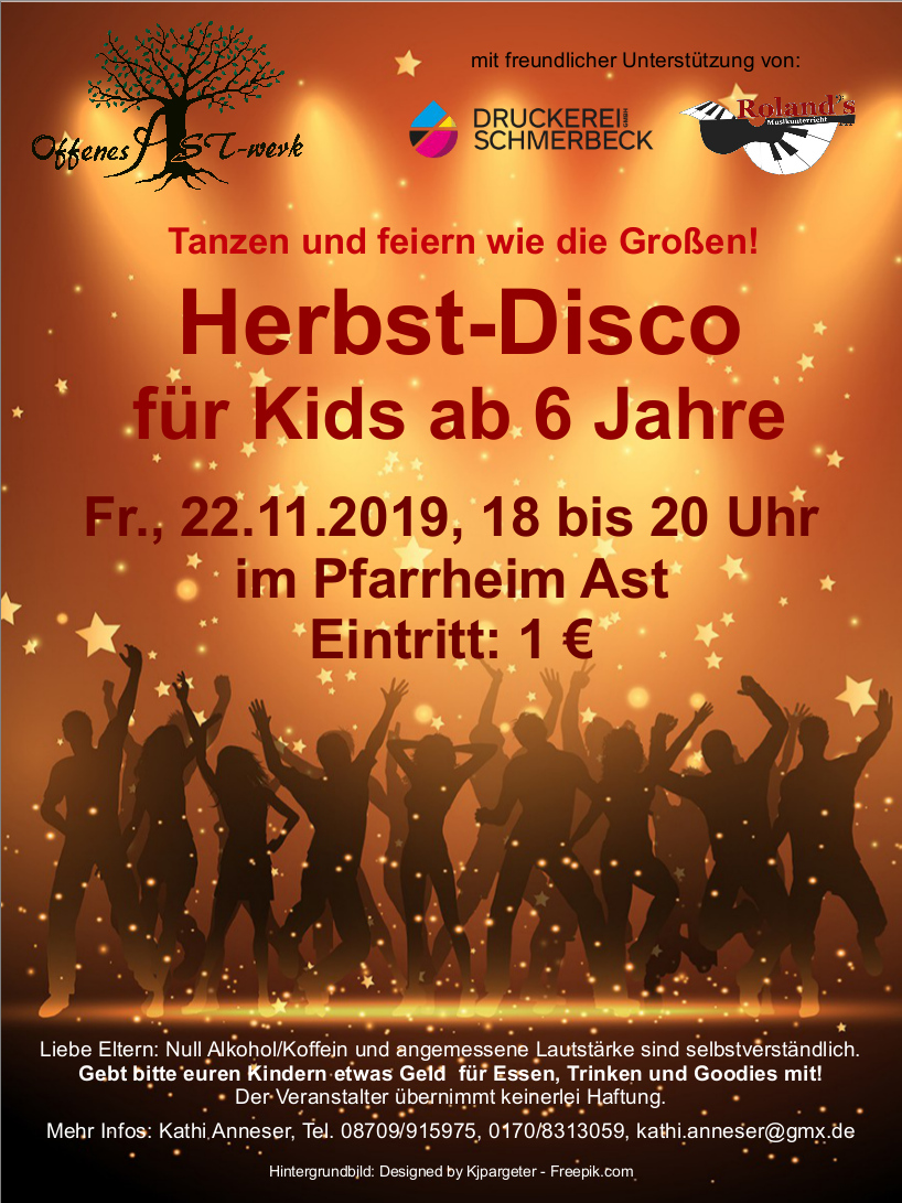Herbstdisco für Kids ab 6 Jahren 