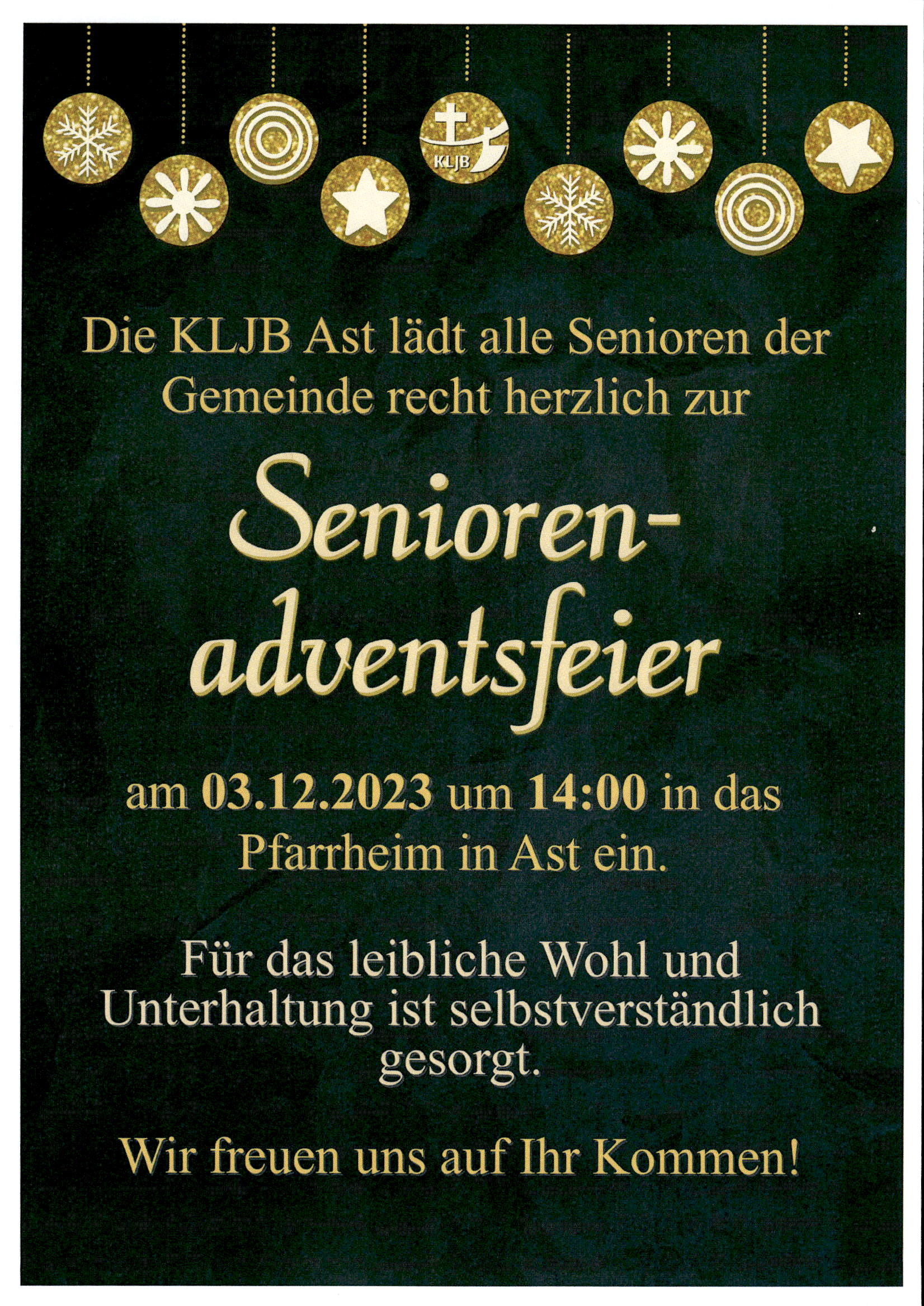 Einladung zur Seniorenadventfeier 